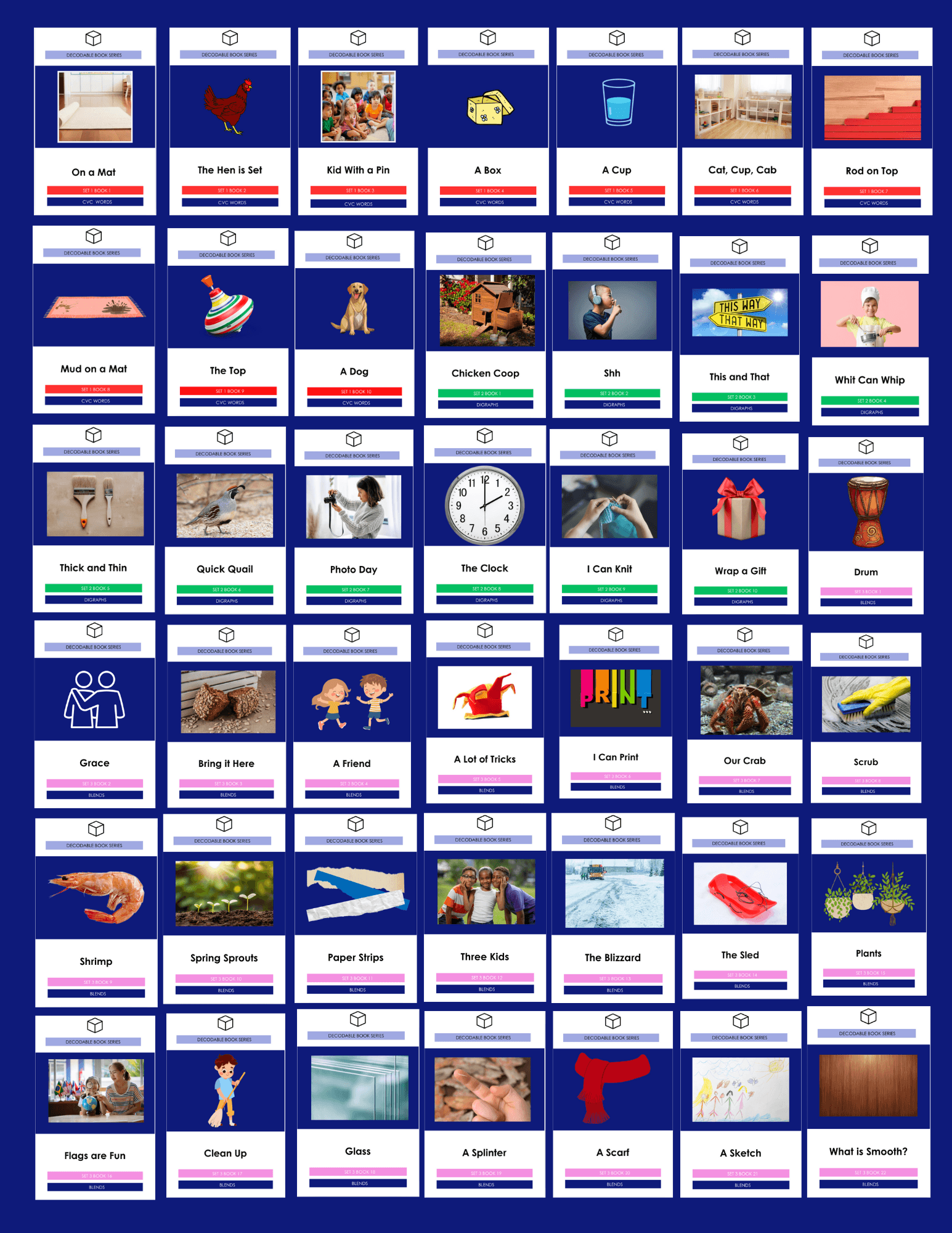 The full series of 96 decodable books