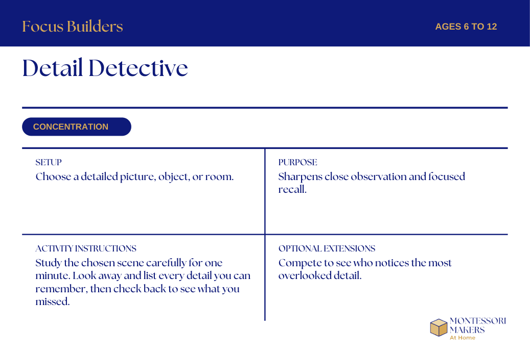 Detail Detective card (Concentration, Ages 6 to 12)